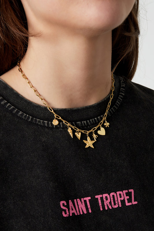 Halskette mit Beach-Babe-Anhänger – Farbe Gold