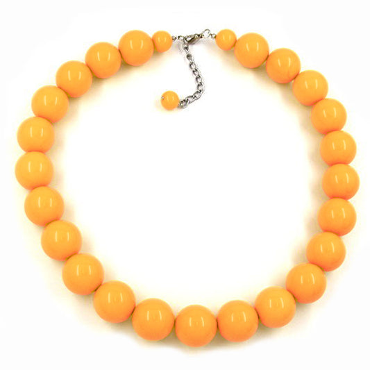 Keðja 20mm perlur úr plasti, gular og glansandi, 50cm