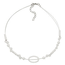 Keðjuvírkeðja 25x16mm hringur sporöskjulaga hvítur gegnsær plast 42cm