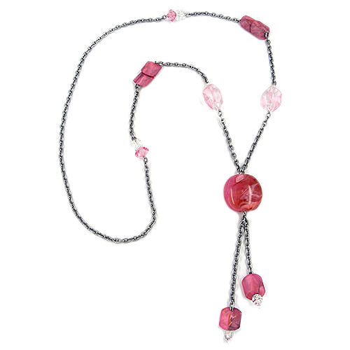 Chain 30mm Nugget plastic pink-marbled aluminum anchor chain gray 90cm