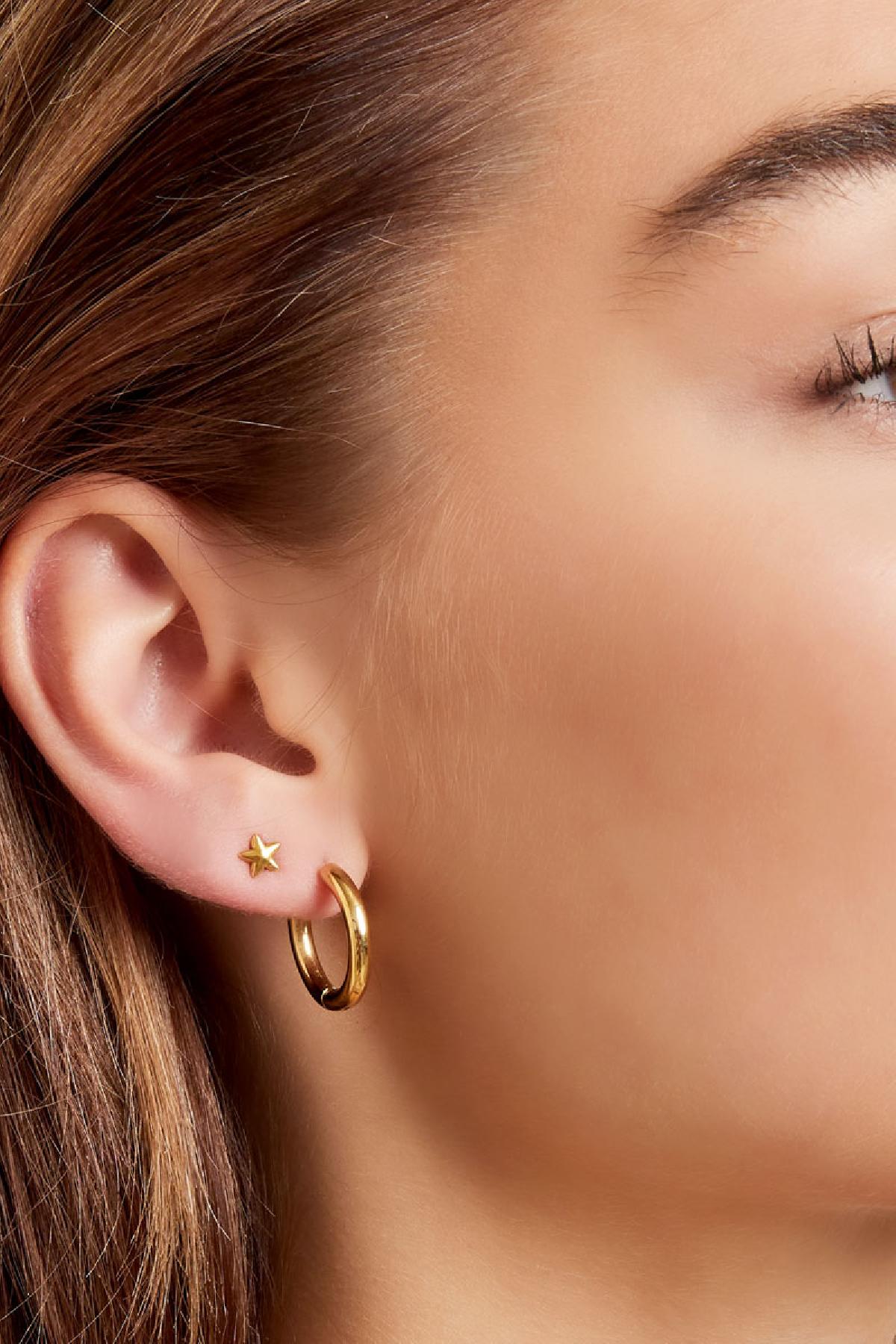 Kreolen einfach XL Goldfarbe Edelstahl