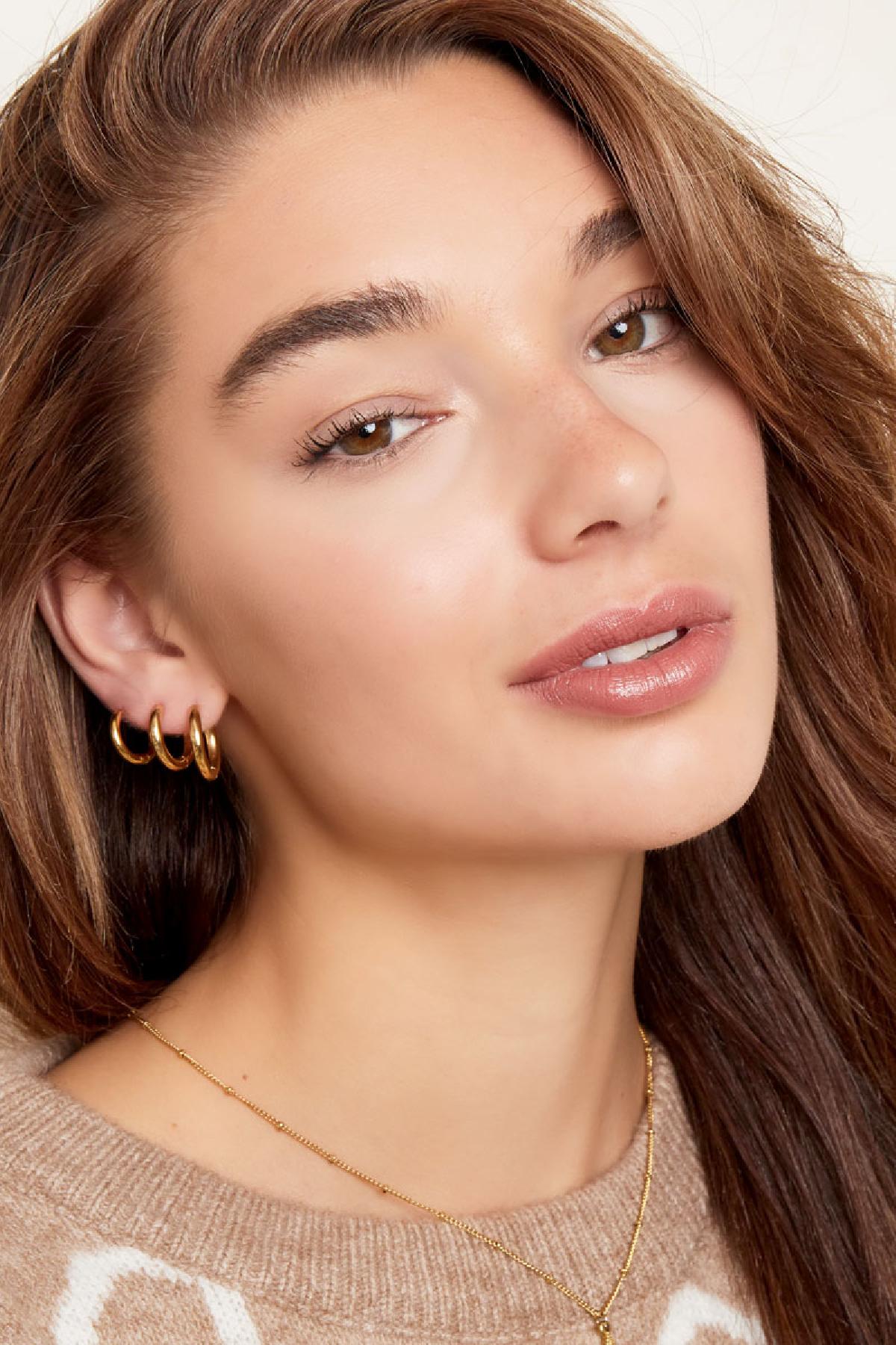 Kreolen einfach XL Goldfarbe Edelstahl