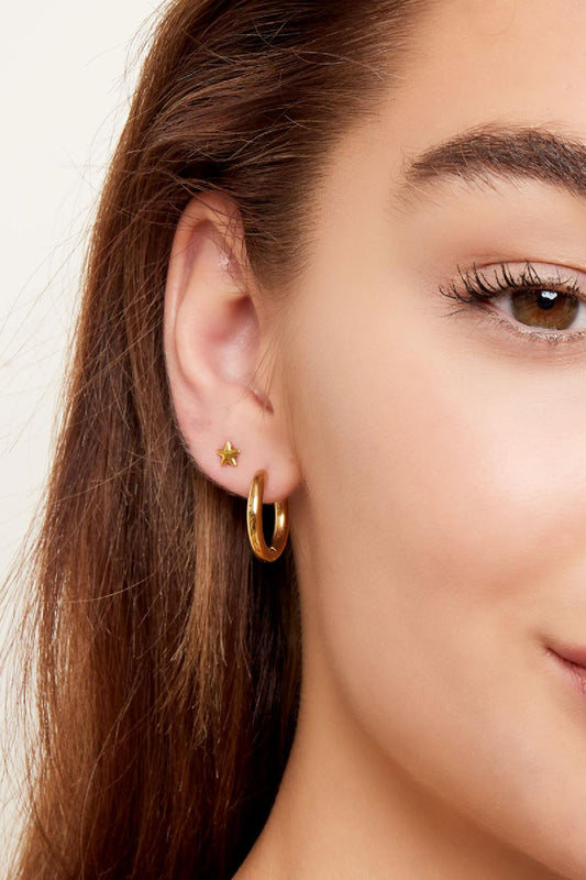 Kreolen einfach XL Goldfarbe Edelstahl