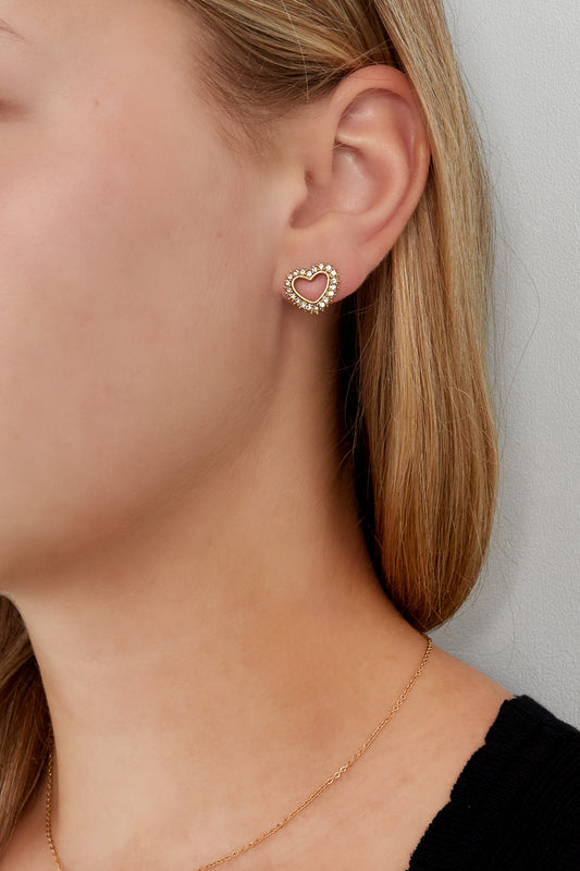 Diamant-Herz-Ohrstecker