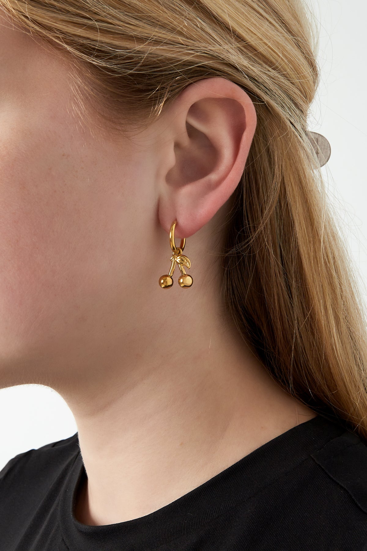 Ohrringe „Cherry on Top“ – Goldfarbe - Goldfarbefarbe
