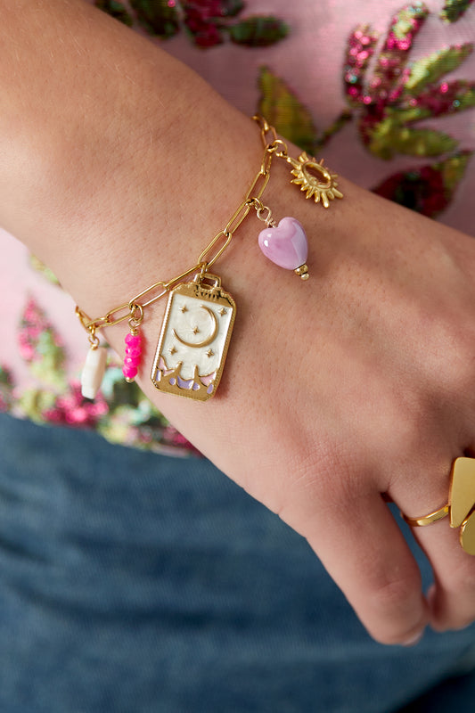 Charm-Armband kleiner Mond - Goldfarben