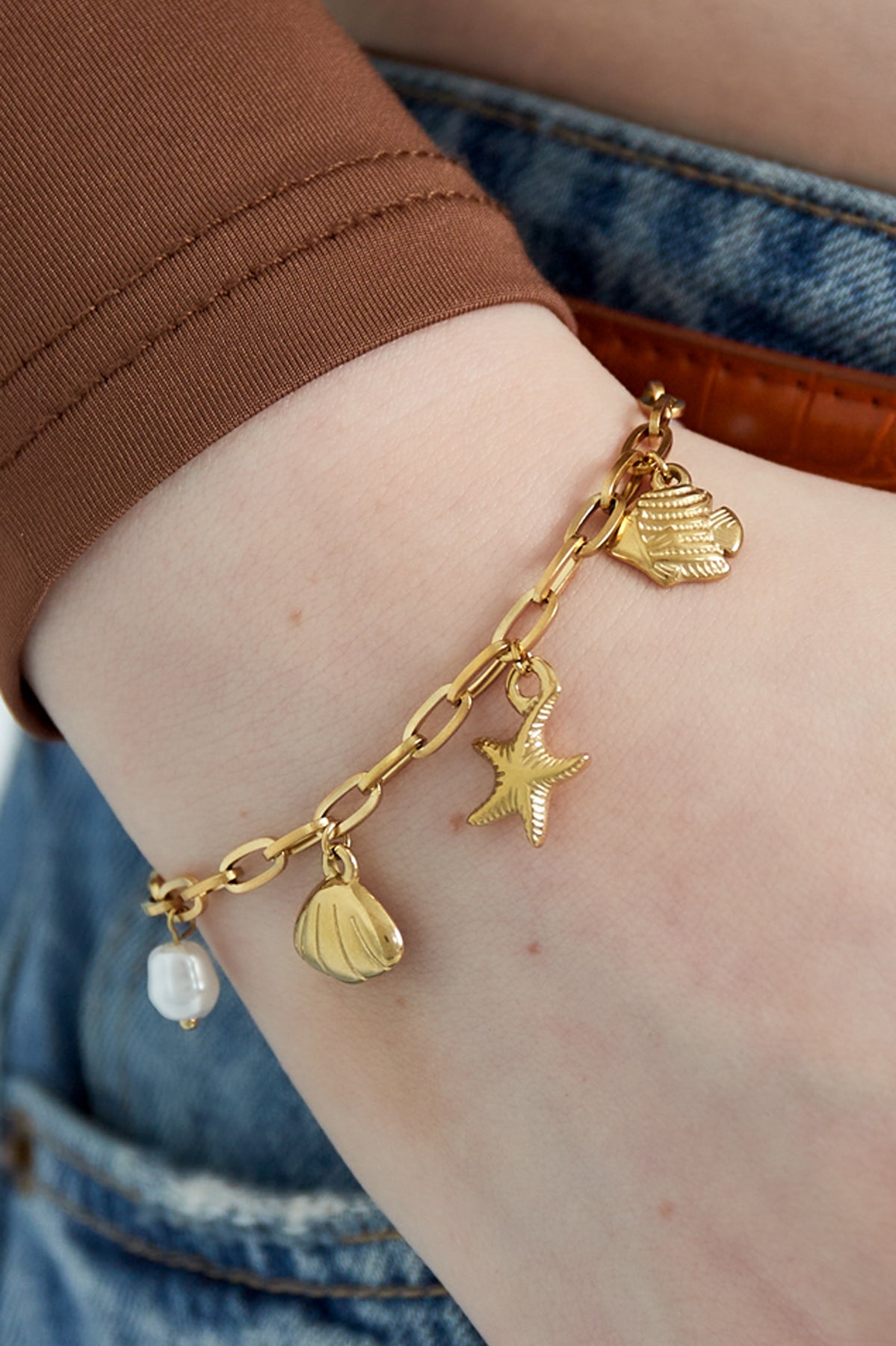 Sea you soon Armband - goldfarben