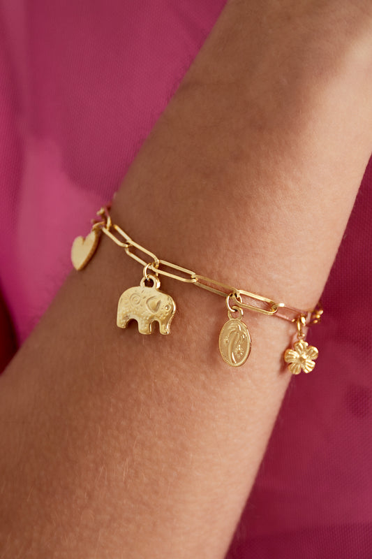 Charm-Armband Strandmädchen - Goldfarben