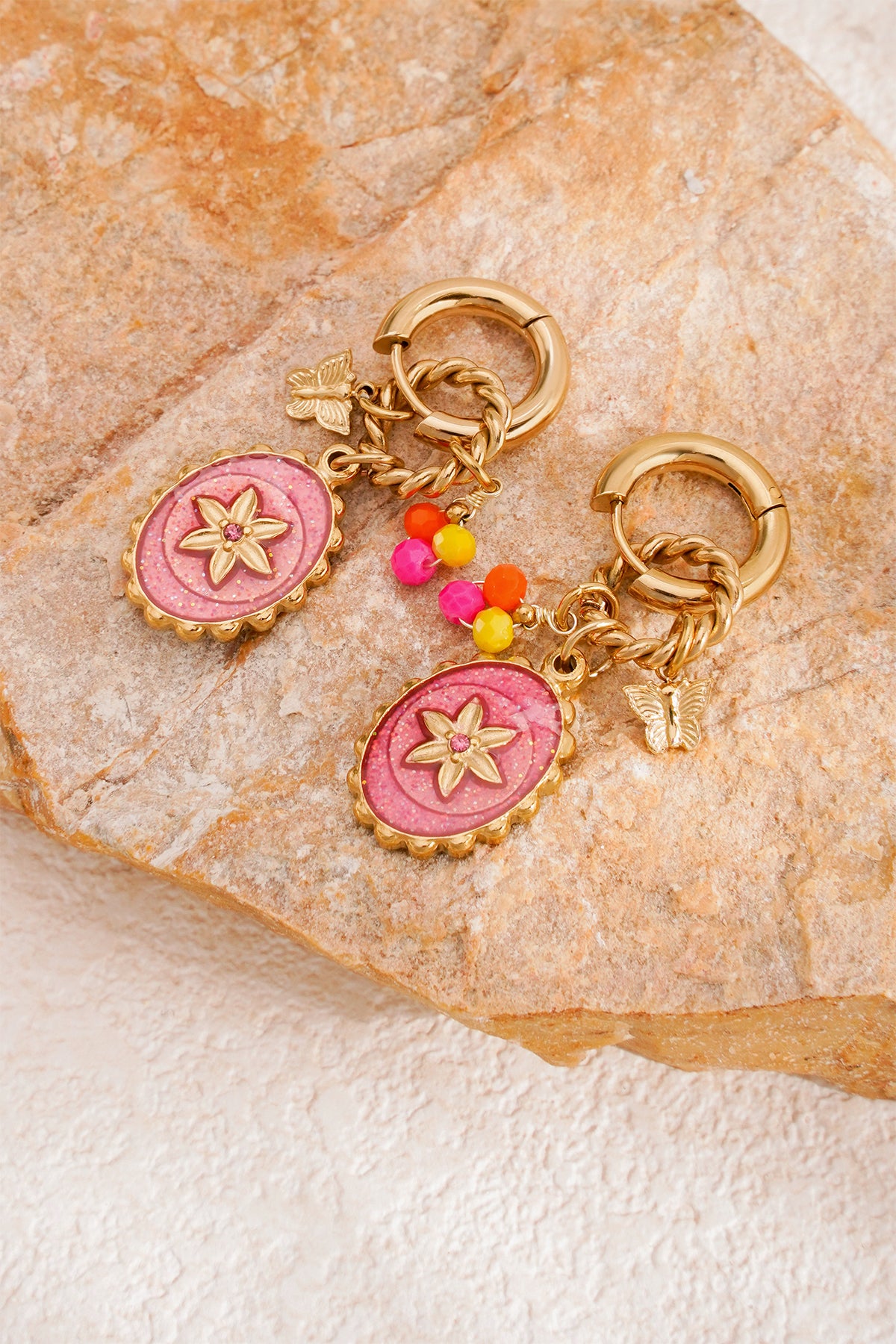 Pink Stardust Ohrringe - Goldfarben