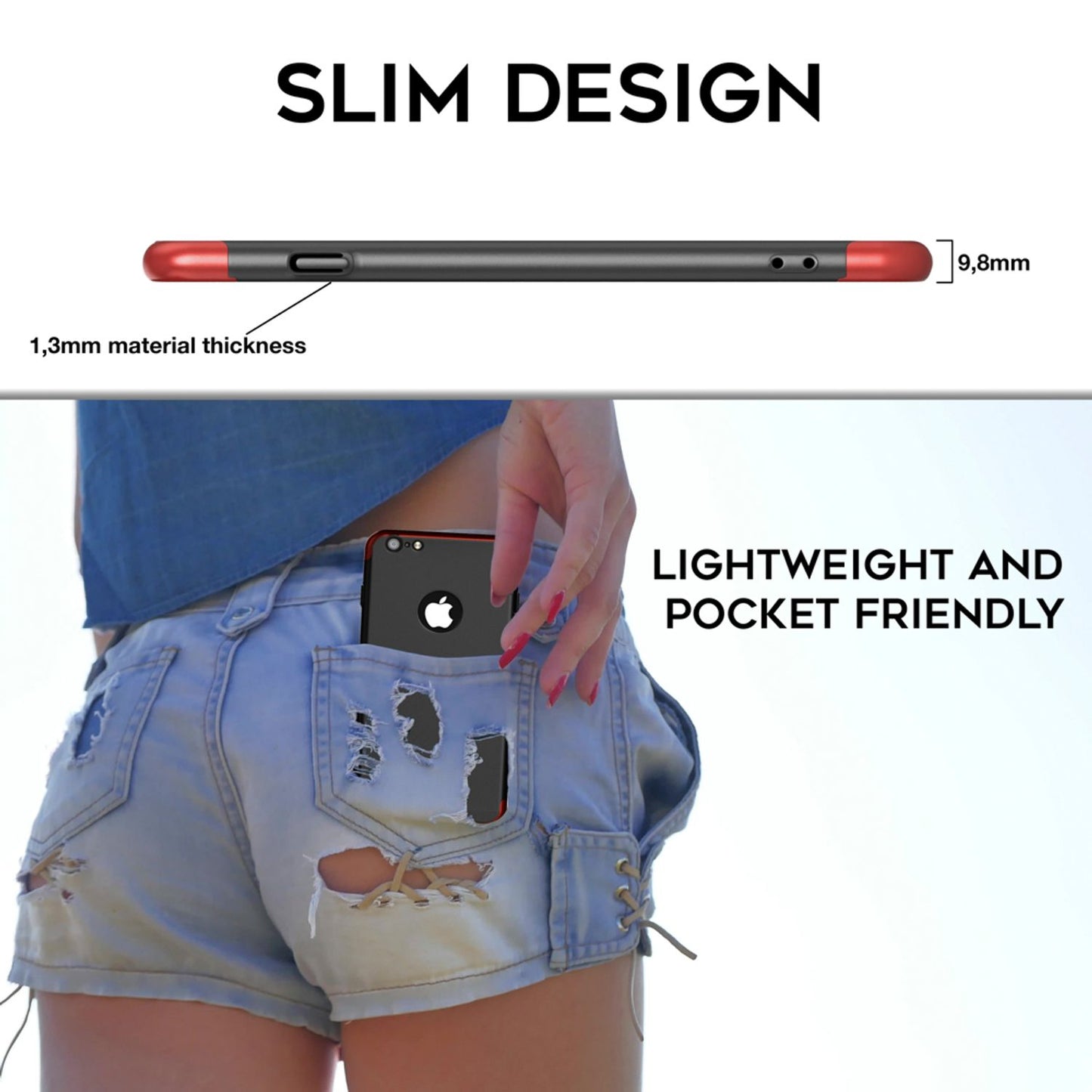 iPhone 6/6S Hülle Rundum Handyhülle mit Displayschutz von NALIA, 360° Cover Case