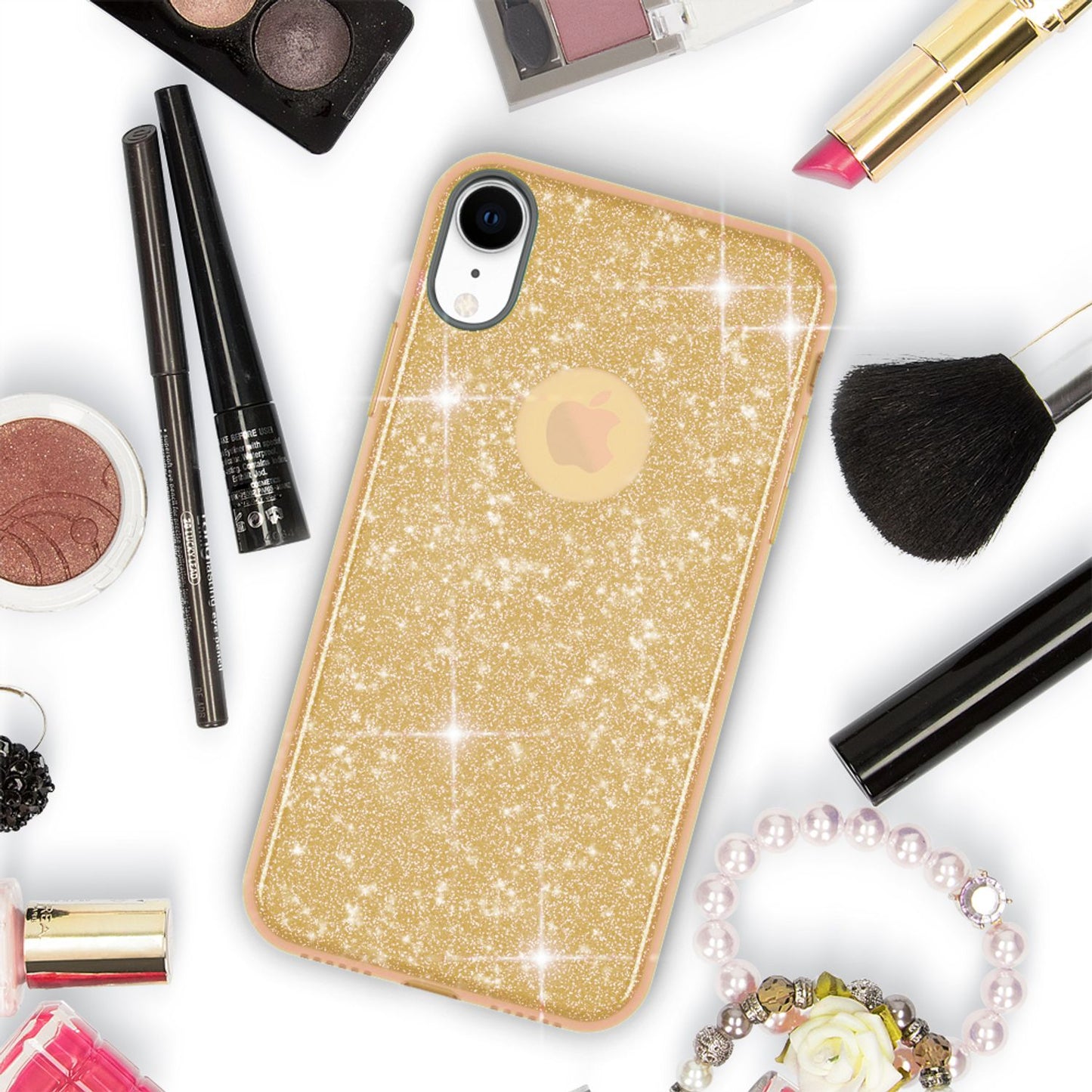 NALIA Case for iPhone XR, Glitter Ultra-Slim Silicone Phone Case Back Cover