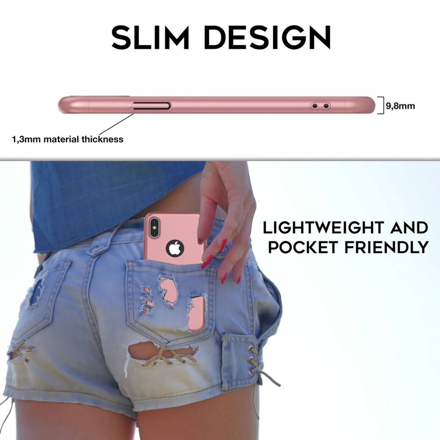 NALIA 360 gráðu hulstur fyrir iPhone X XS, alhliða símahulstur með skjávörn