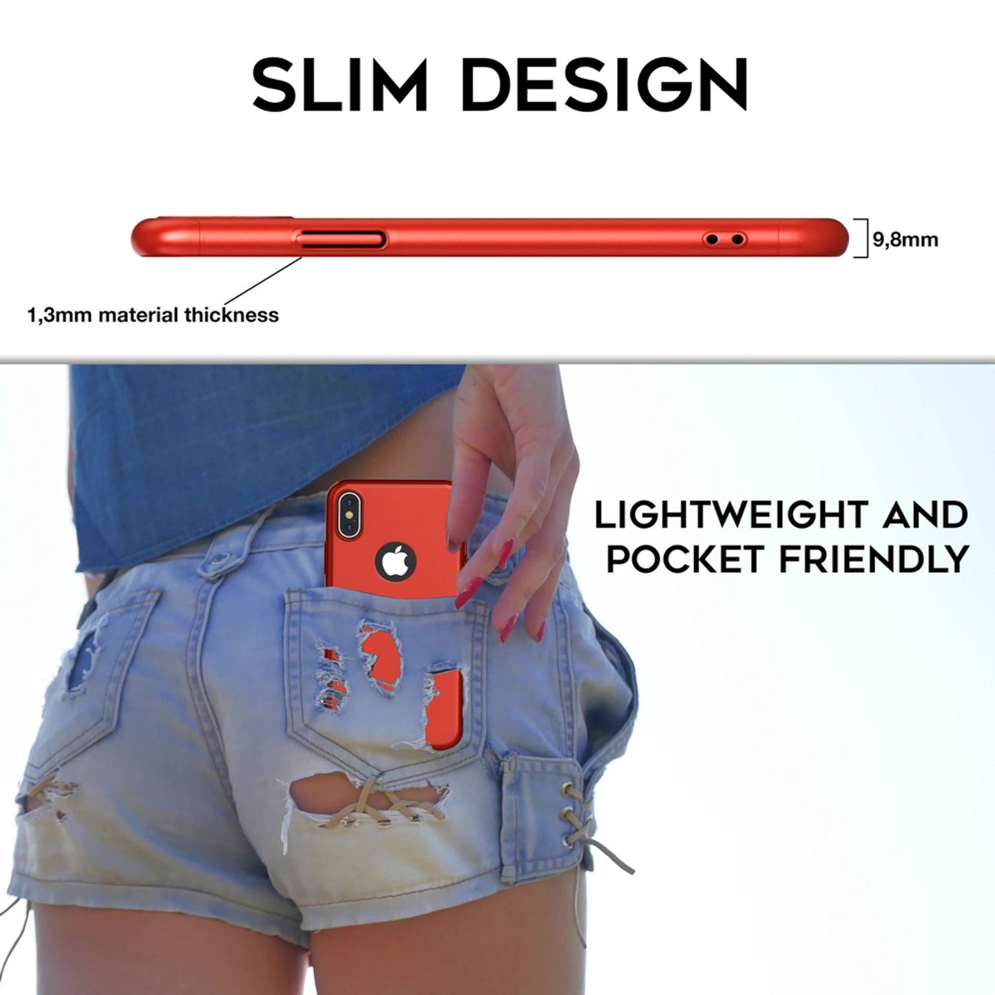 NALIA 360 gráðu hulstur fyrir iPhone X XS, alhliða símahulstur með skjávörn