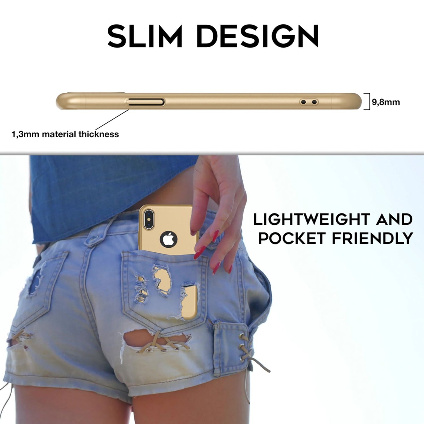 NALIA 360 gráðu hulstur fyrir iPhone X XS, alhliða símahulstur með skjávörn