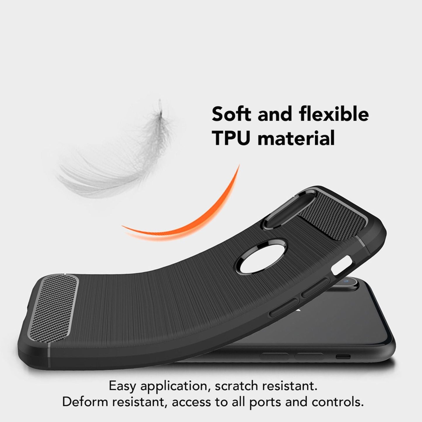 NALIA Phone Case for Apple iPhone XS Max, Carbon Fiber Stylish Phone Case