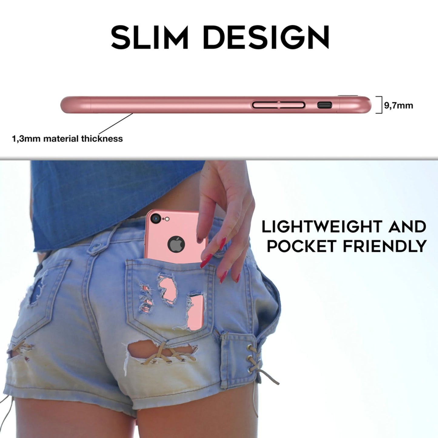 360° símahulstur með skjávörn fyrir iPhone 7 frá NALIA, 360° hulstur