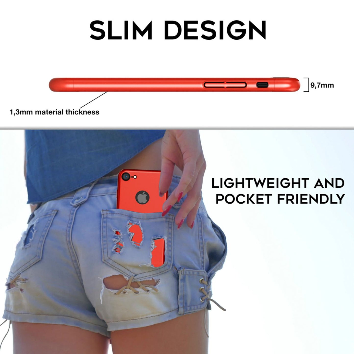 360° símahulstur með skjávörn fyrir iPhone 7 frá NALIA, 360° hulstur