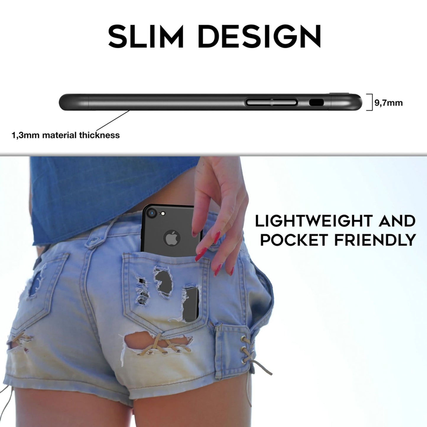 360° símahulstur með skjávörn fyrir iPhone 7 frá NALIA, 360° hulstur