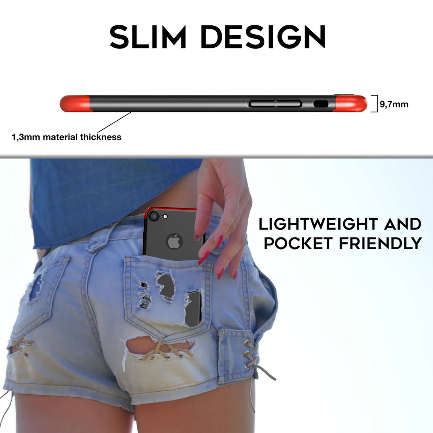 360° símahulstur með skjávörn fyrir iPhone 7 frá NALIA, 360° hulstur