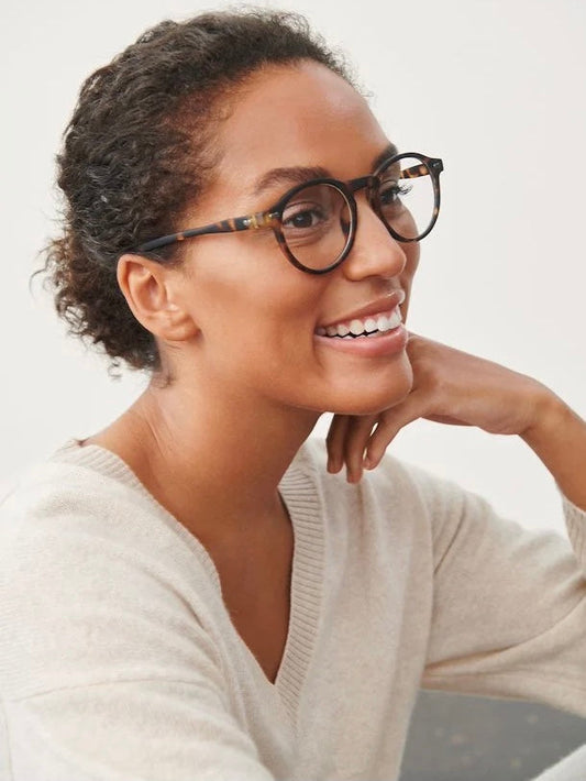 Kaday PW reading glasses, horn-effect, matte finish, available in 4 strengths