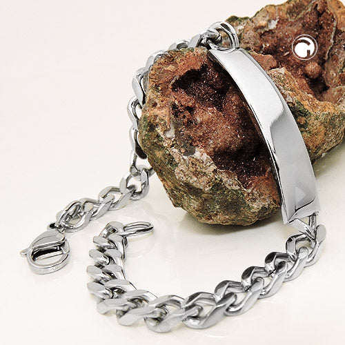 Skjöldarband 6,5 mm armband úr ryðfríu stáli