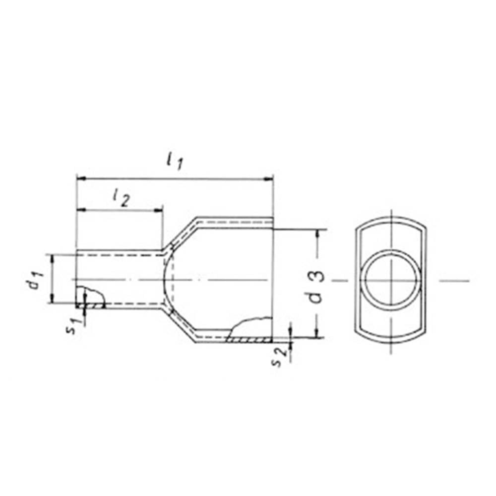 B-Ware Klauke 87714 16 Mm² Teilisoliert 100 St. Zwillings Aderendhülse 49 Sets