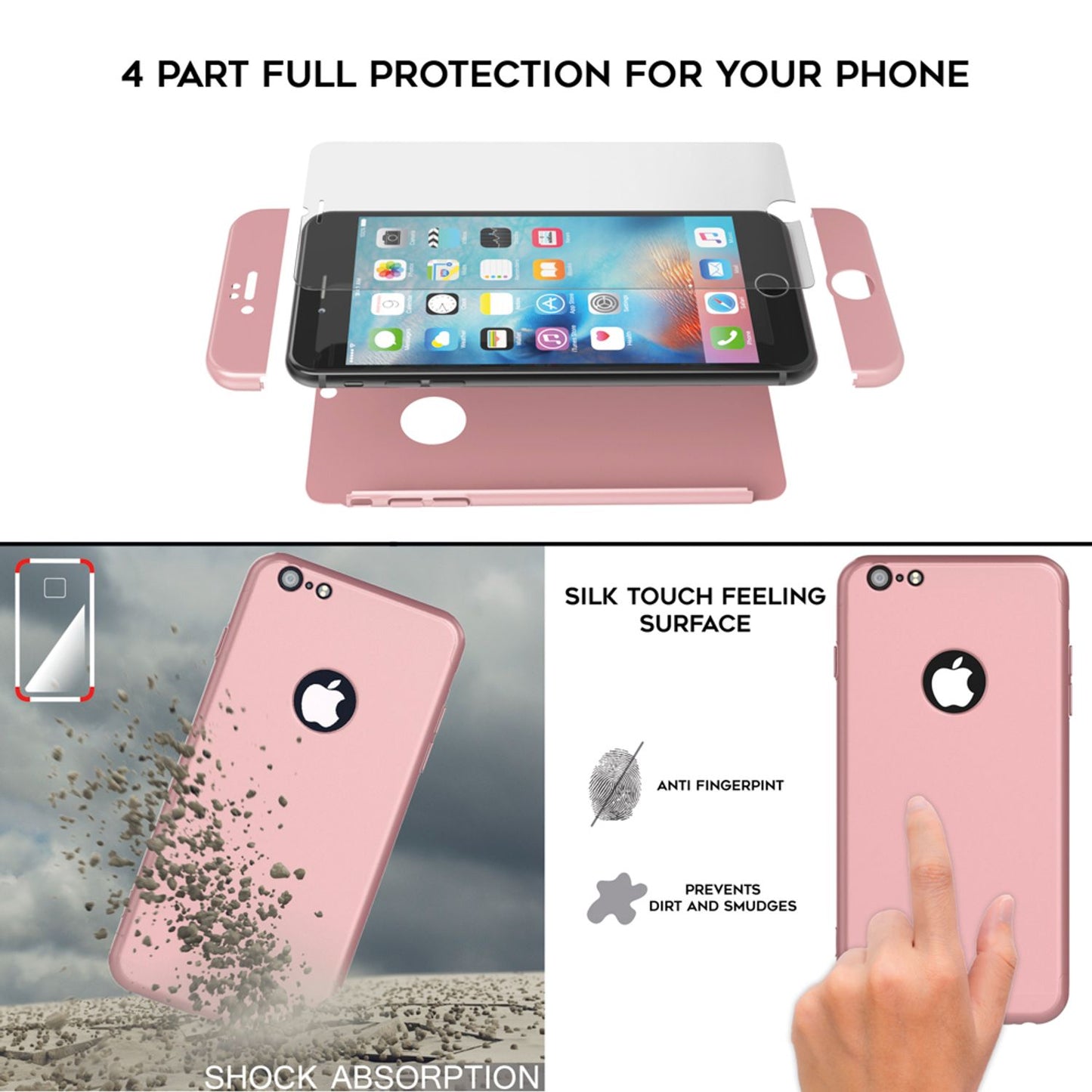 iPhone 6 Plus Hülle Rundum Handyhülle mit Displayschutz von NALIA, 360° Case