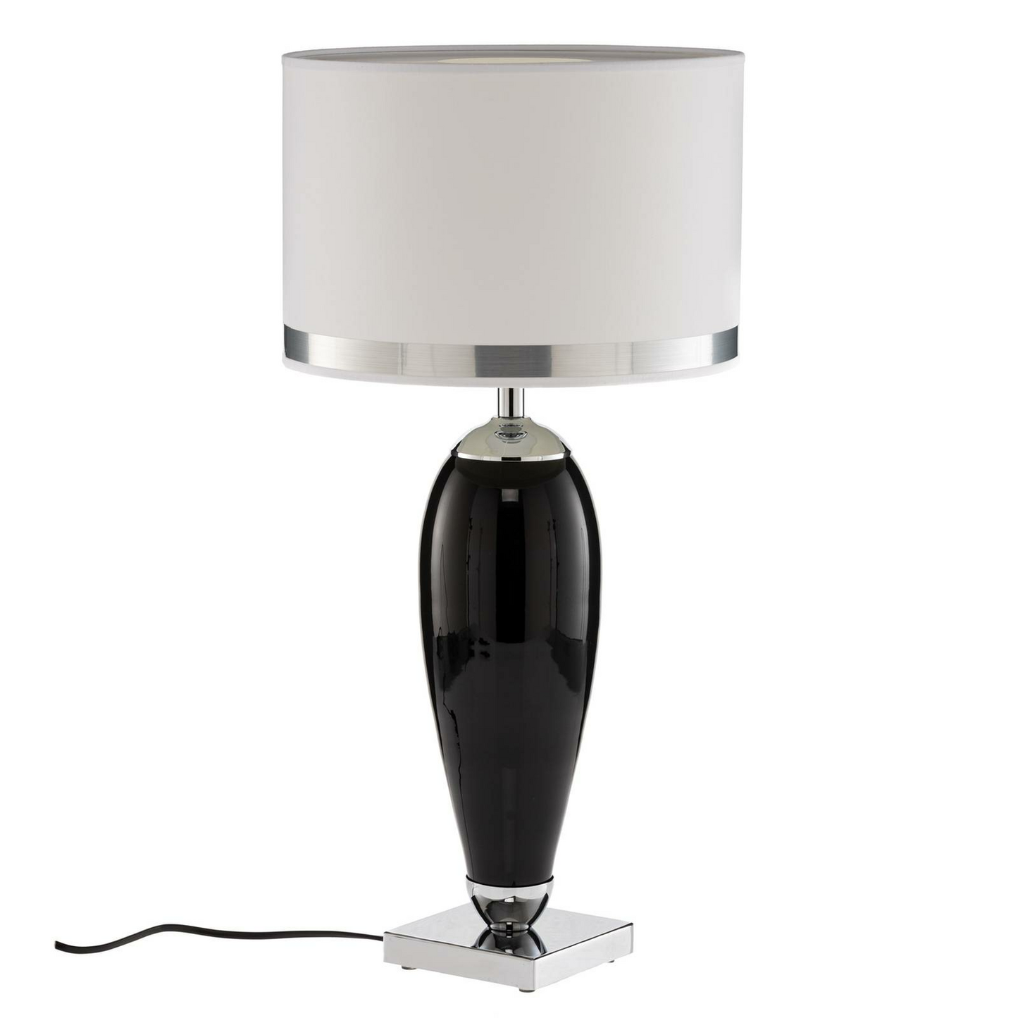 B-flokks Euluna Lund borðlampi, borðljós í hvítu og svörtu, 60 cm hátt