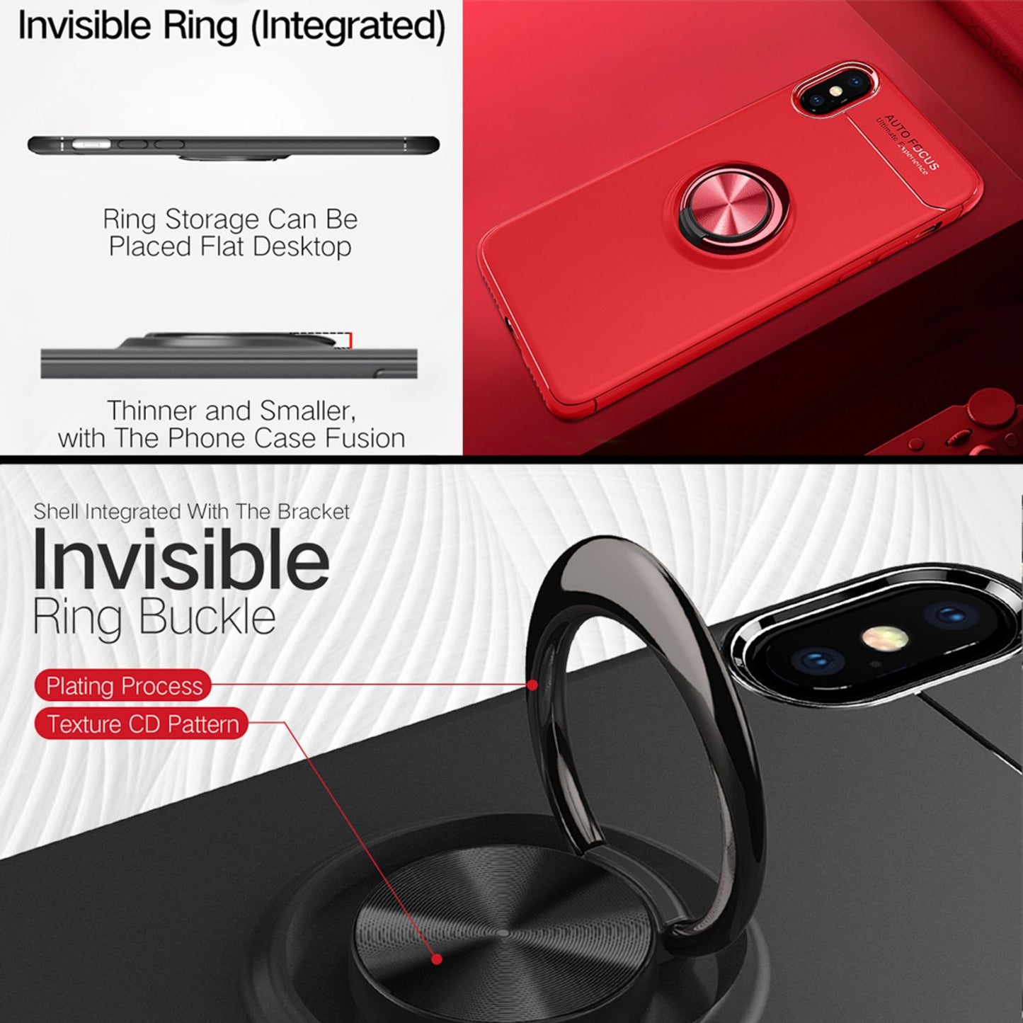 NALIA Ring Hülle für Apple iPhone XS X, Cover magnetisches Silikon Handy Case