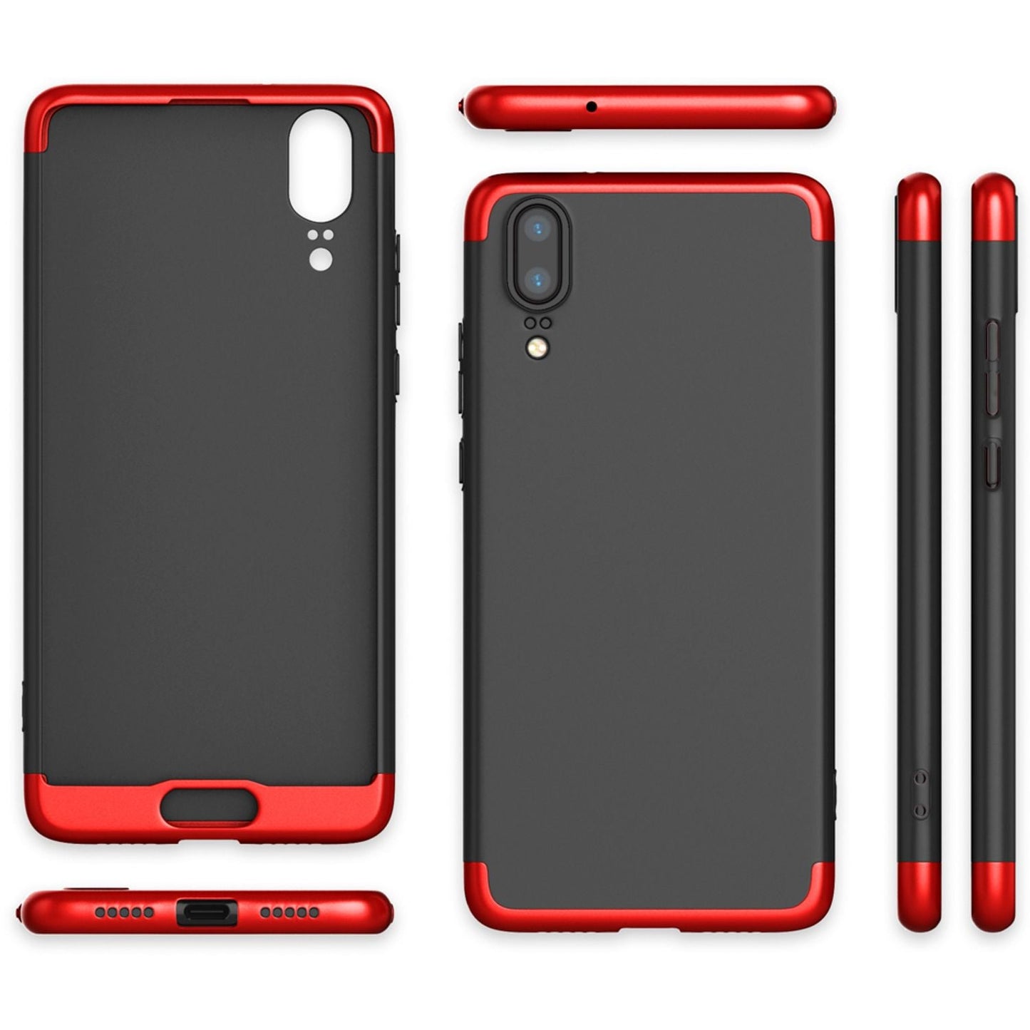 Huawei P20 360 gráðu símahulstur með skjávörn frá NALIA, 360° hulstur