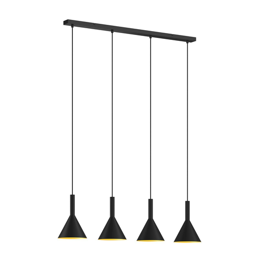 Arcchio Tadej hengiljós í B-flokki, loftlampi, 4 perur, E27, svart, G986 
