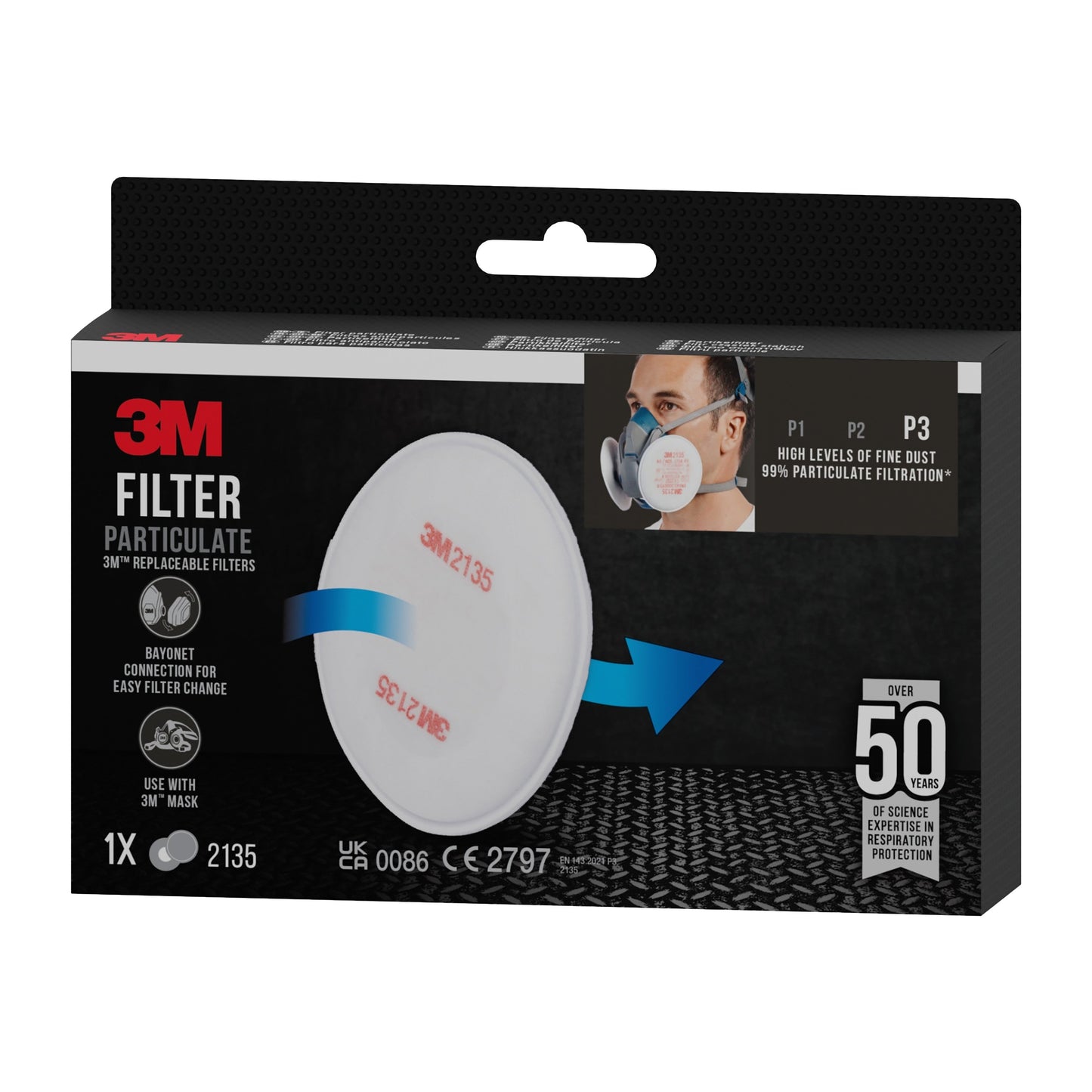 3M™ Partikelfilter 2135, P3, 1 Paar/Packung  | Packung (1 Stück)