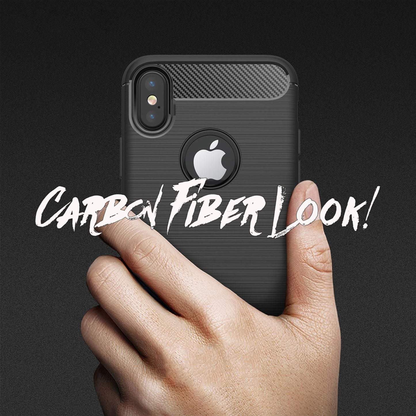 NALIA Phone Case for Apple iPhone XS Max, Carbon Fiber Stylish Phone Case