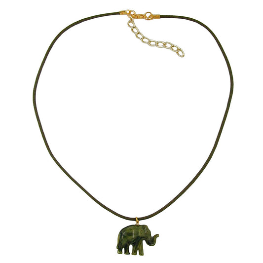 Keðja 23x17x9mm fíla- og plastsnúra úr ólífugrænum marmara, glansandi, ólífugrænum 40cm