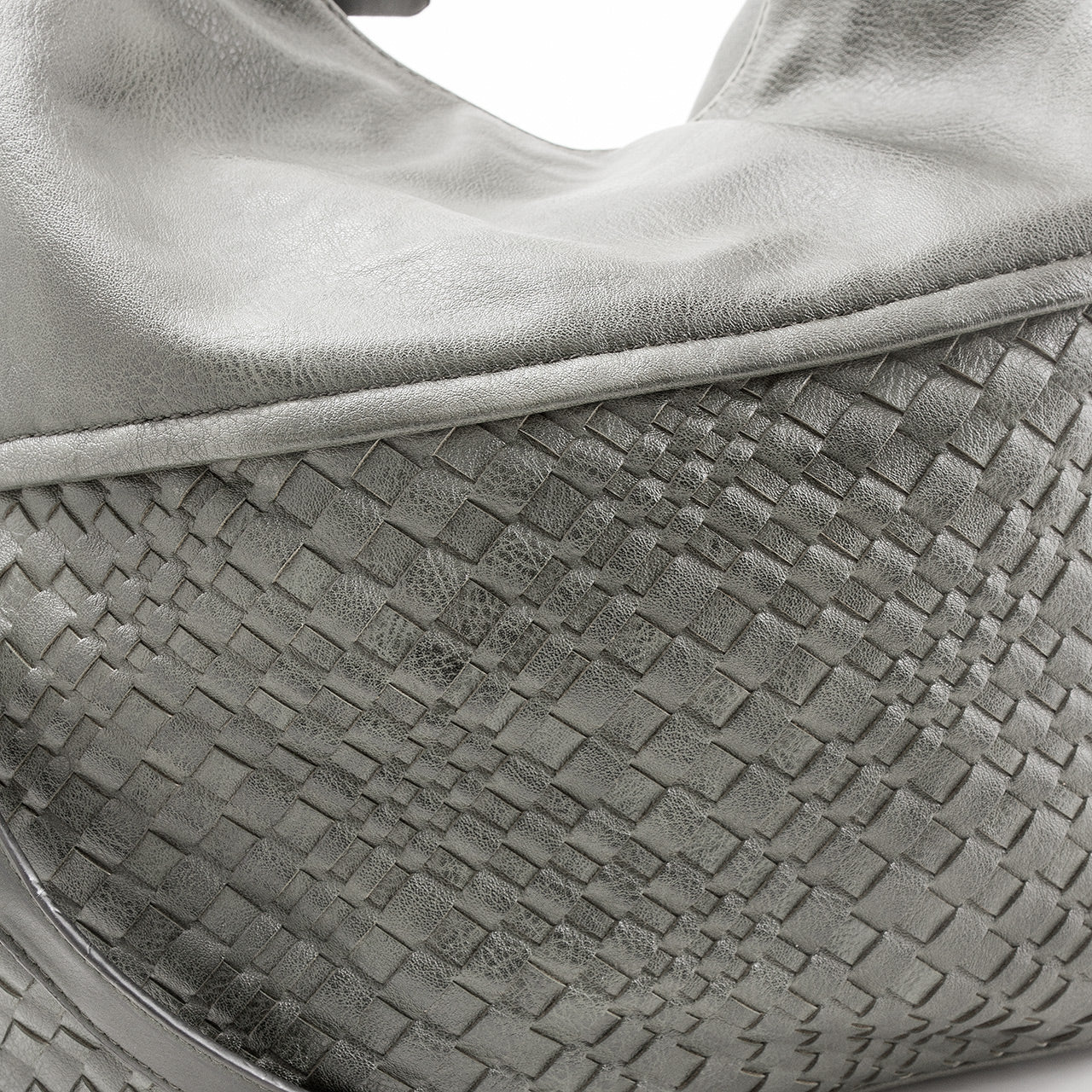 Schultertasche Beutel mit Flechtoptik