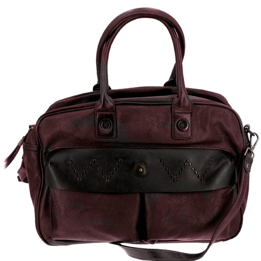 Vintage Handtasche Rot mit aufgesetzten Tachen