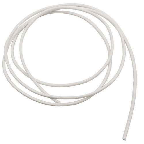 Leðursnúra úr kringlóttu nautalundi 2 mm, hvítlituð, ca. 1 m