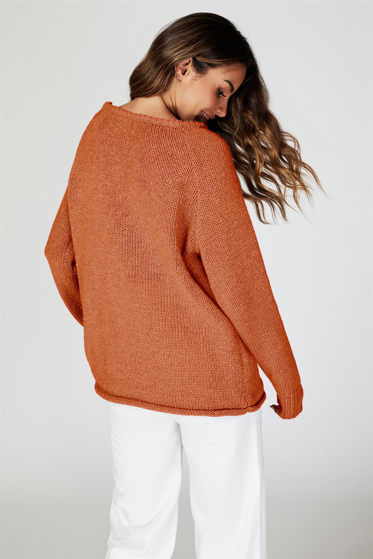 Comfy Jumper Top In Orange