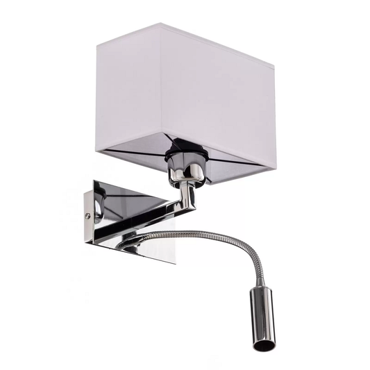 B-flokks Euluna veggljós Harry vegglampi veggljós ferkantað króm/króm/hvítt