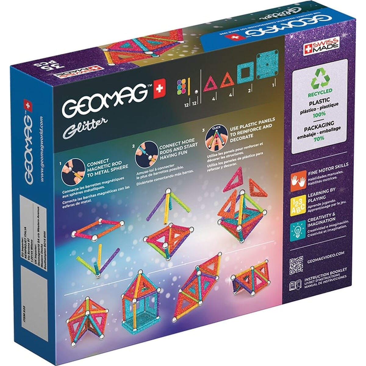 Playset Geomag Glitter (35 Stücke)