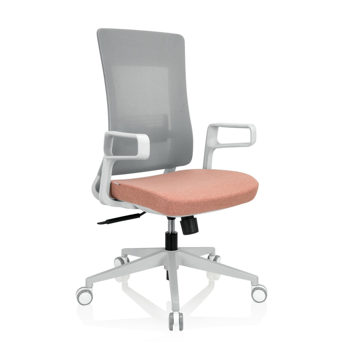 Skrifstofustóll frá Hjh Office í B-flokki, snúningsstóll, skrifborðsstóll, möskvaefni, grár/bleikur