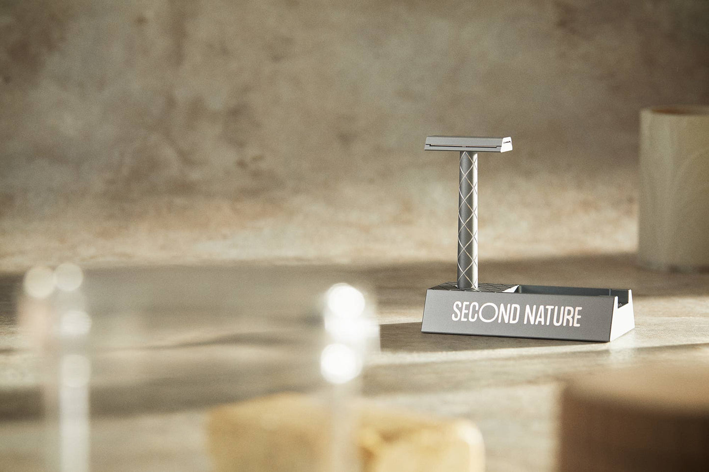 Raksett - öryggisrakvél með standi og blöðum -