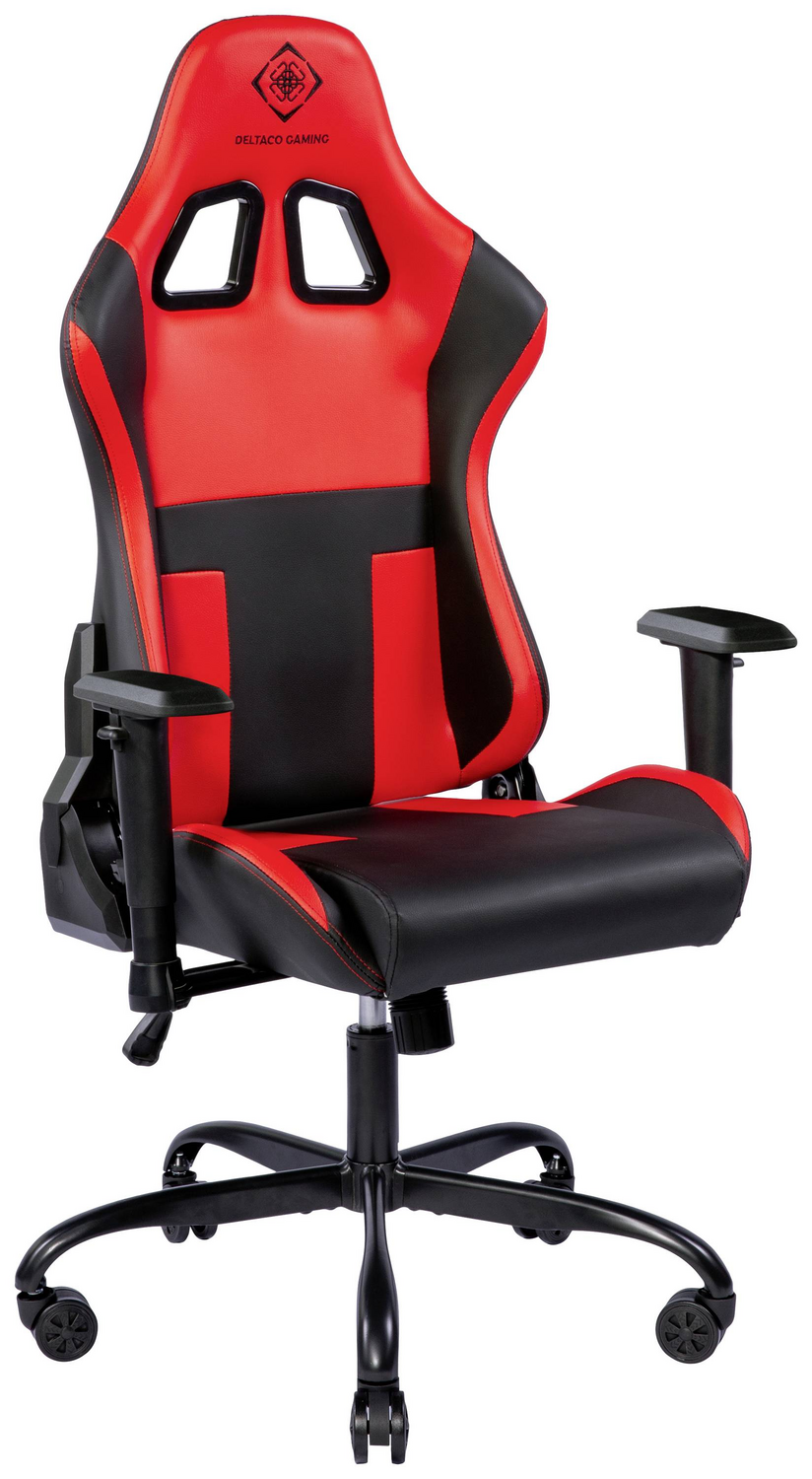 B-lager Deltaco Gam 096 R Gaming Chair Svartur Rauður Húsgögn Skrifstofuhúsgögn Sjá texta