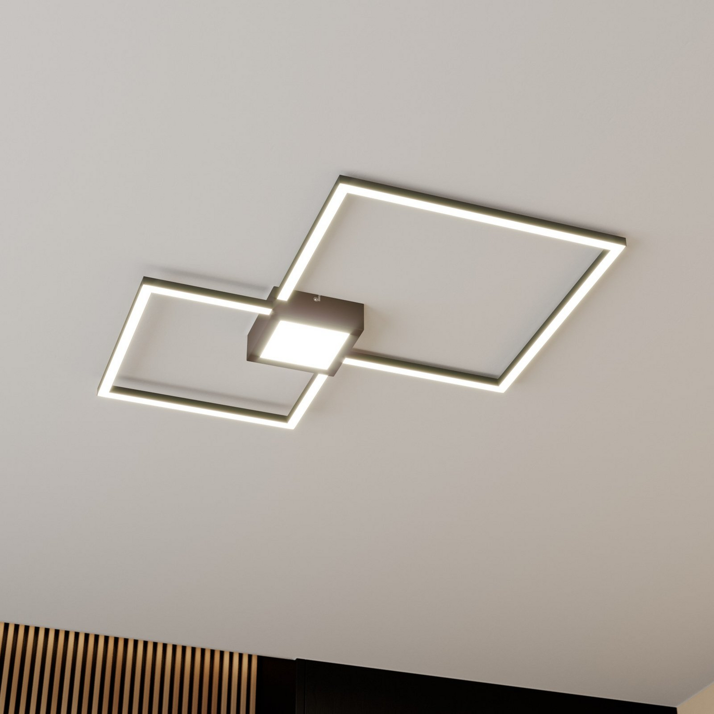 B-grade Lindby Duetto LED ceiling lamp, decorative ceiling light, LED anthracite, 28 W