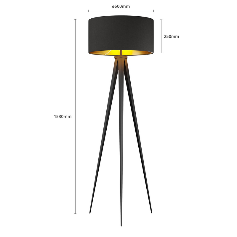 B-Ware Lindby Benik Tripod Stehlampe S Tandleuchte Stehleuchte Wohnzimmerlampe Schw807