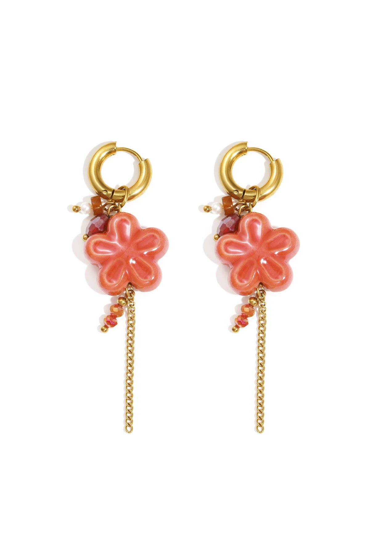 Edelstahl Tropfen Ohrringe Blume Casual Täglich Einfache Serie frauen schmuck
