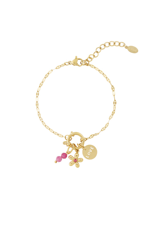 DIY-Armband mit roten Blumen
