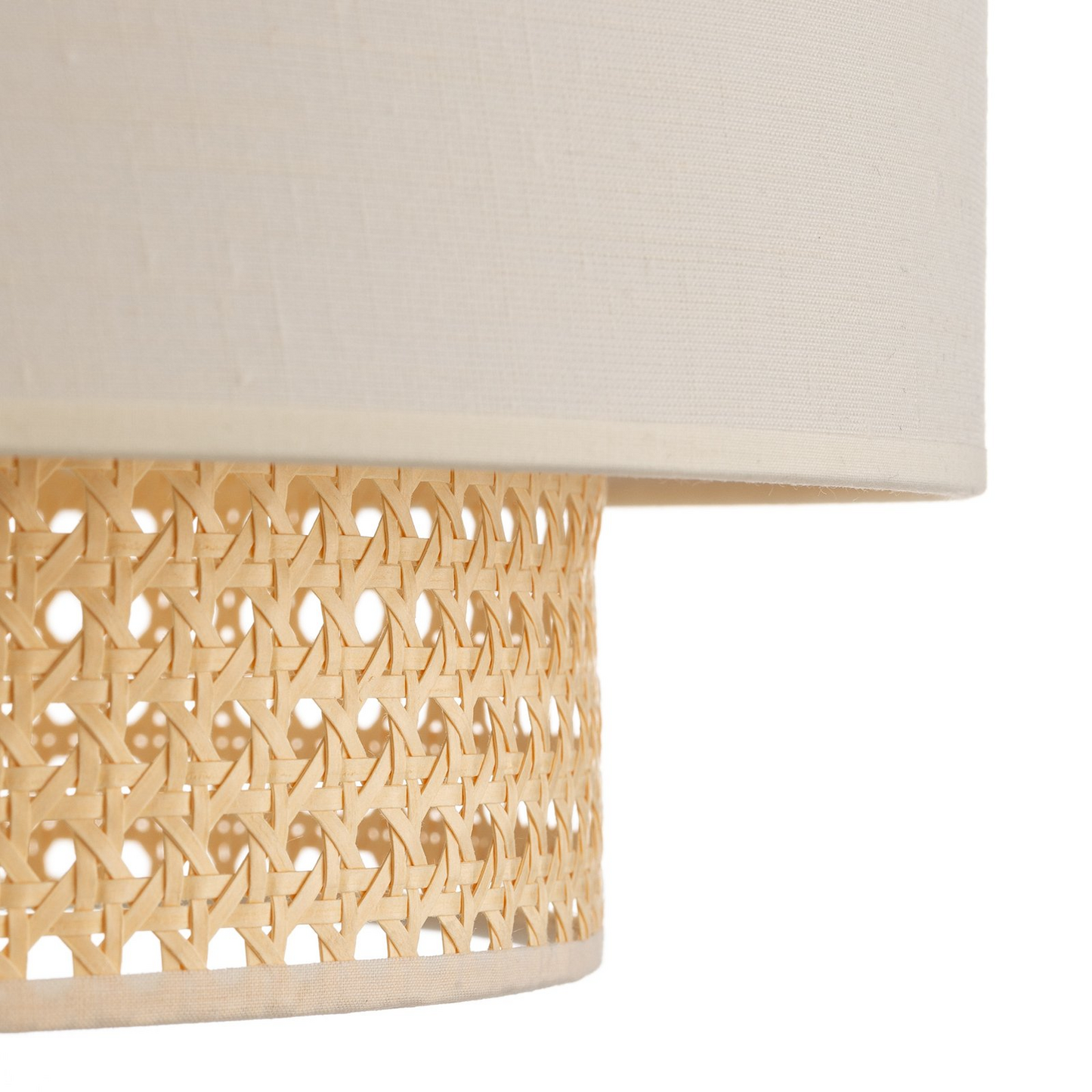 Hengilampi úr Boho textíl, kremhvítur/rotting, hengilampi, E27