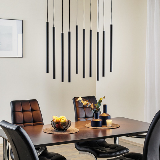 Hengiljós á lager, hengiljós, ljóslaser, tíu perur, svart stál