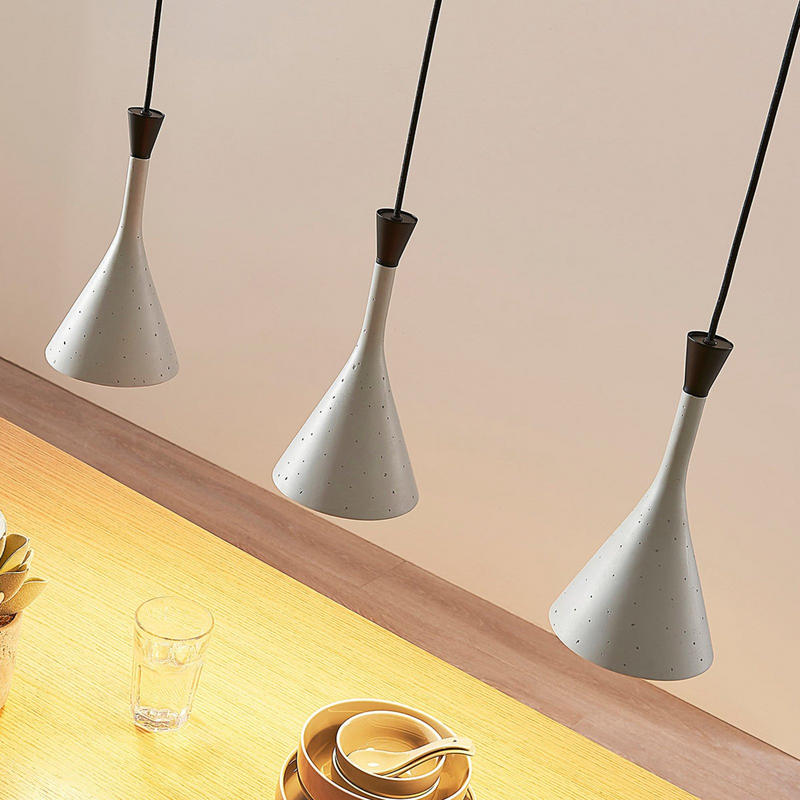 Lindby hengilampi Flynn fyrir borðstofu, grár, 3 ljós, 747, B-flokks 